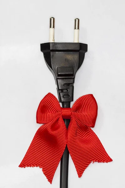 Electric Plug with ribbon — Stock Photo, Image