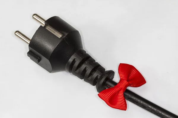 Electric Plug with ribbon — Stock Photo, Image