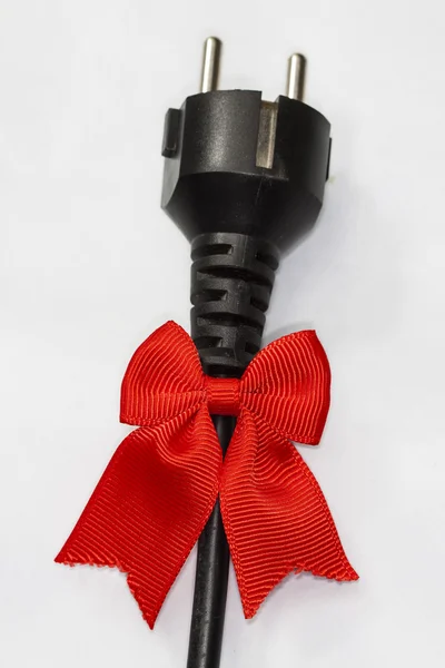 Electric Plug with ribbon — Stock Photo, Image