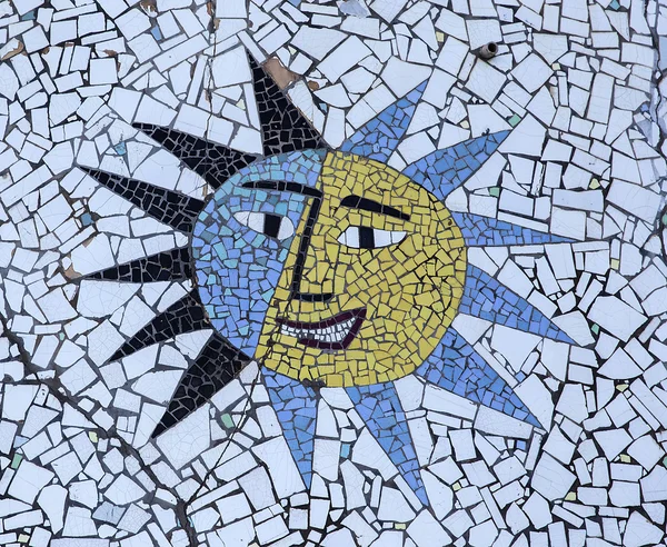Ceramic mosaic of sun — Stock Photo, Image