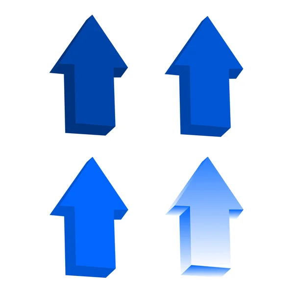 Conjunto 3D seta azul — Vetor de Stock