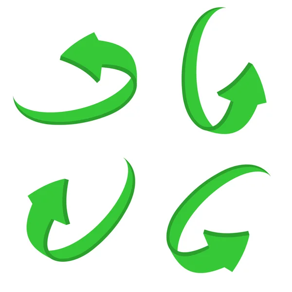 Set 3d green arrow — Stock Vector