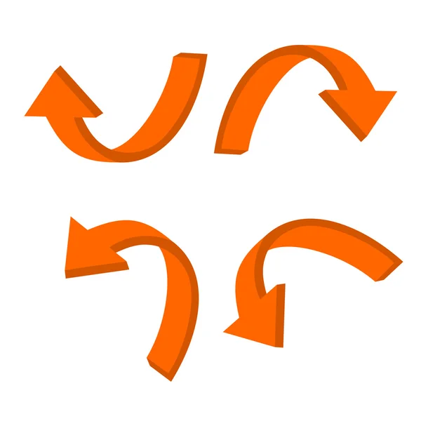3d flèche circulaire orange — Image vectorielle