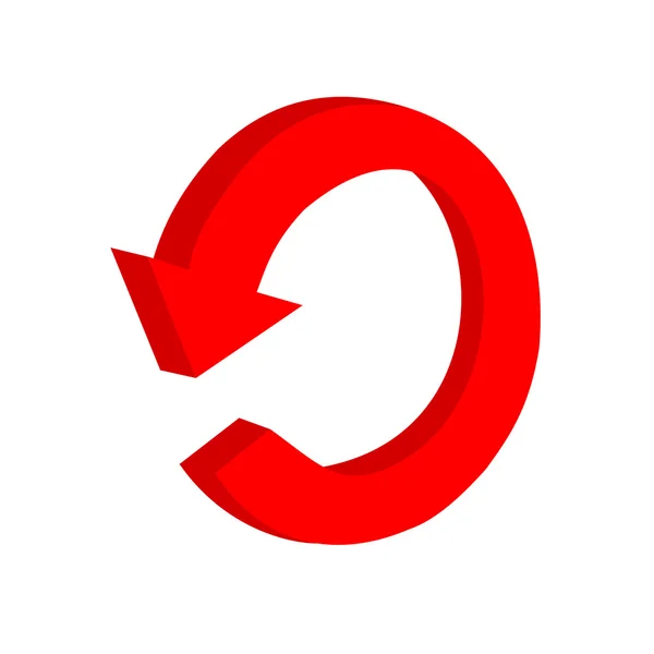 Flecha roja circular 3d o reciclaje — Archivo Imágenes Vectoriales