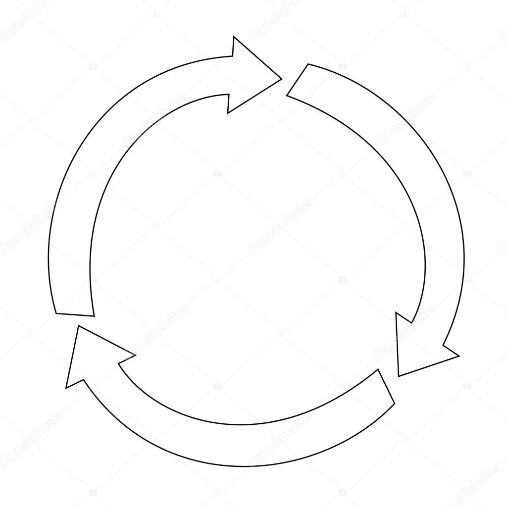 Recycling arrows outline