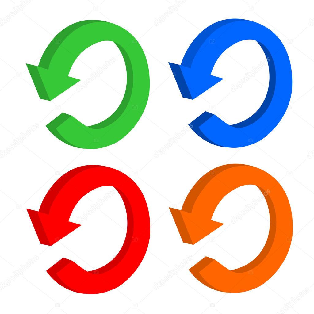3d set arrow circular or recycling