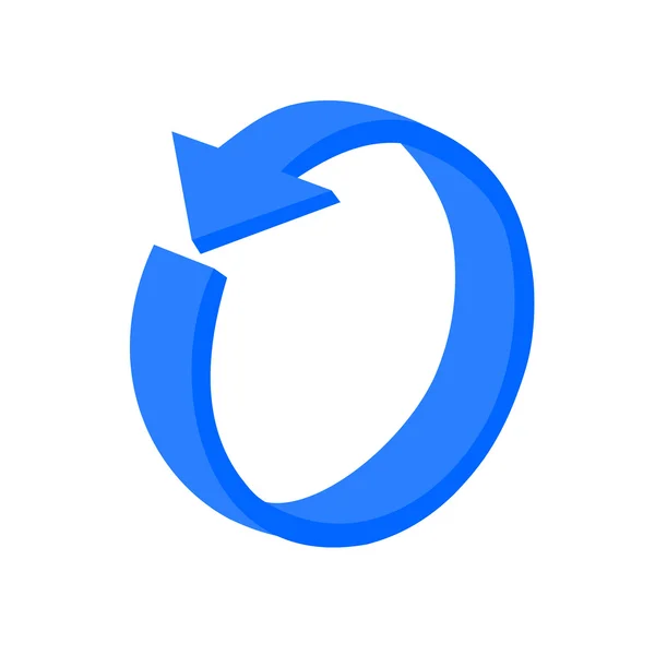 Flecha azul circular 3d o reciclaje — Archivo Imágenes Vectoriales