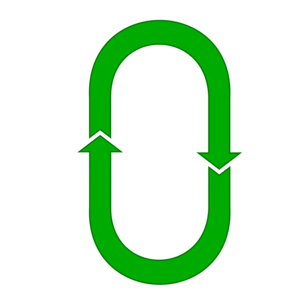 Flecha verde circular o reciclaje — Vector de stock