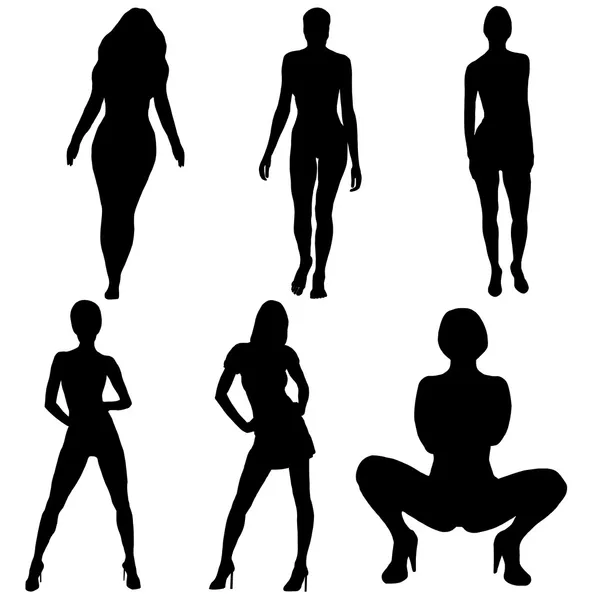 Set of beautiful women sexy and seductive — Stock Vector