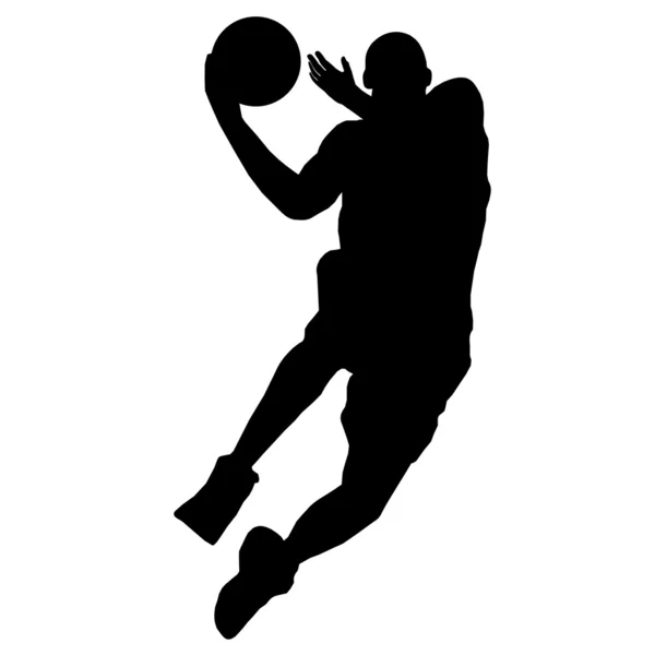 Basketbalspeler met bal — Stockvector