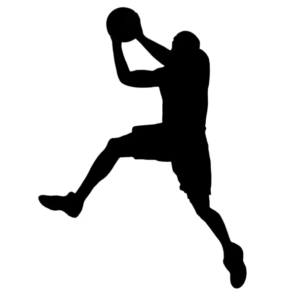 Jugador de baloncesto con pelota — Vector de stock