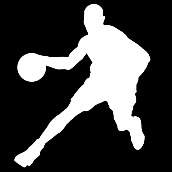 Basketballspieler mit Ball — Stockvektor