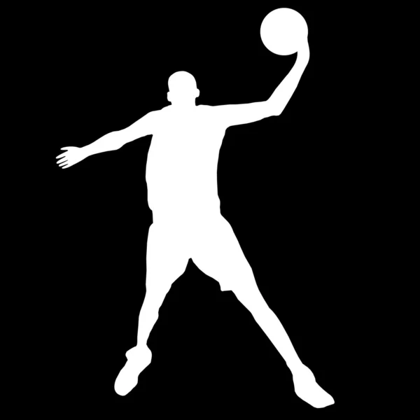 Basketballspieler mit Ball — Stockvektor