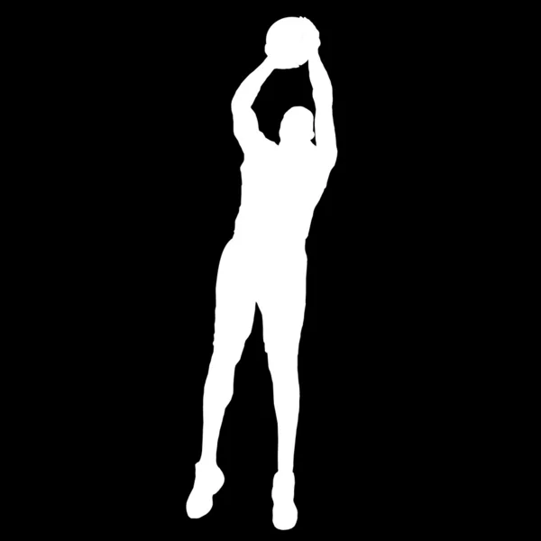 Jugador de baloncesto con pelota — Vector de stock