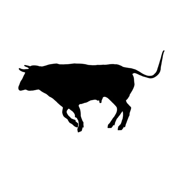 A black bull running towards bullfighter — Stock Vector