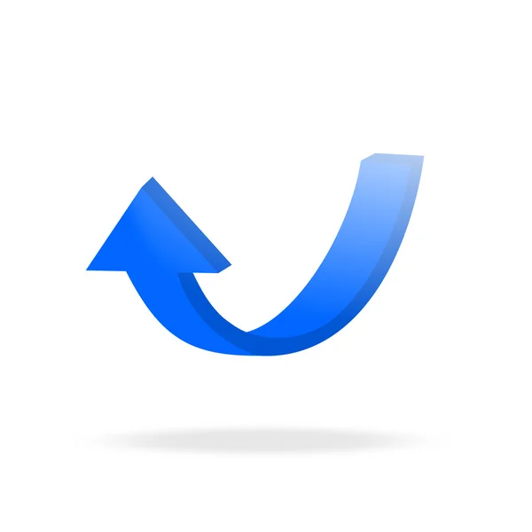 Flecha azul circular 3d y brillante — Vector de stock