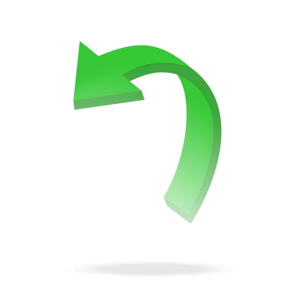 3d circular green arrow and bright — Stock Vector