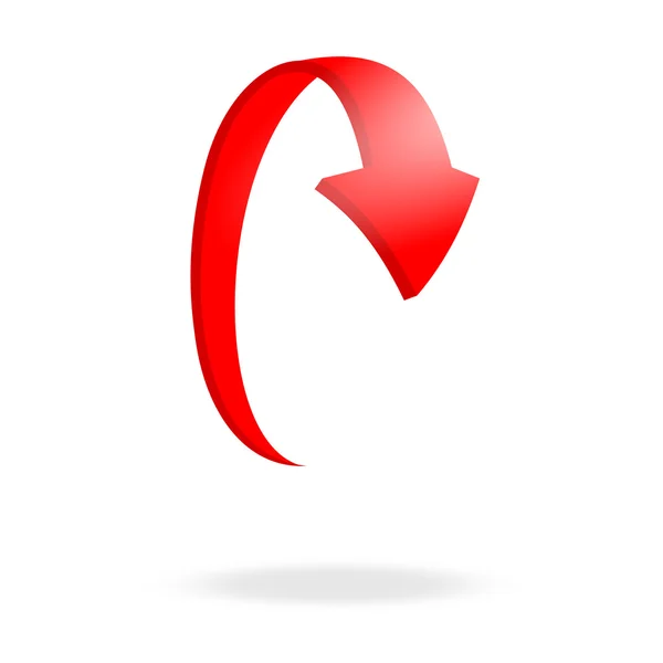 3d circular seta vermelha e brilhante — Vetor de Stock