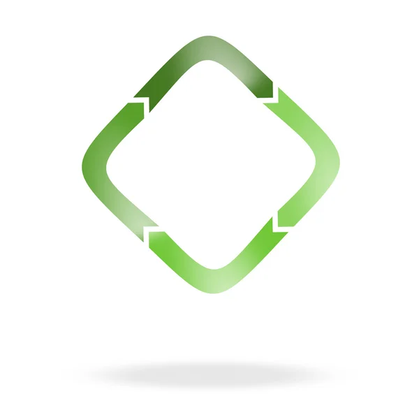 Grünes Recycling-Logo und hell — Stockvektor