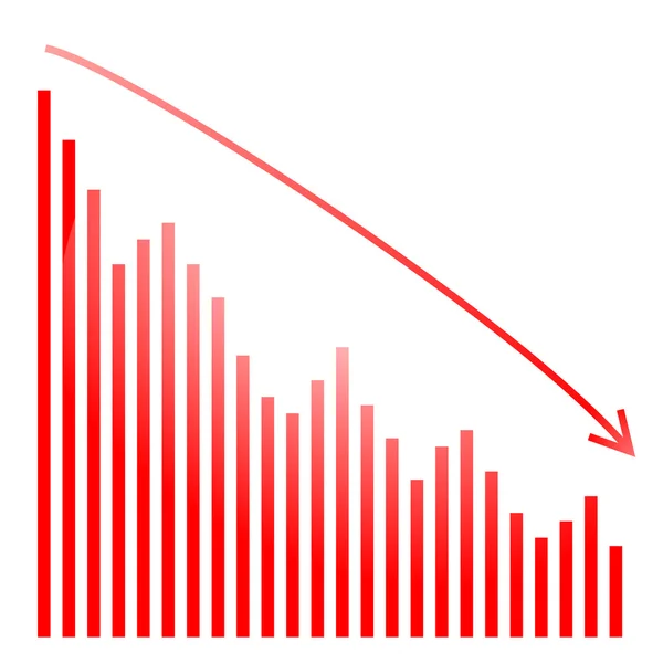 Red bar graph and bright — Stock Vector