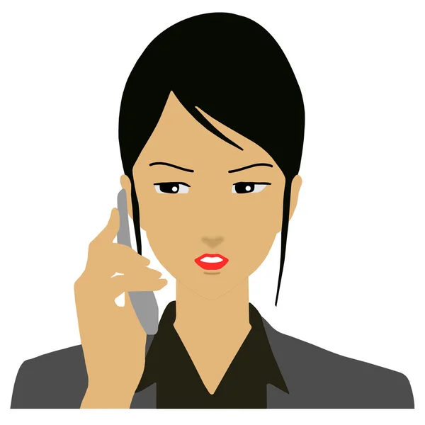 调用手机上的商界女强人 — 图库矢量图片