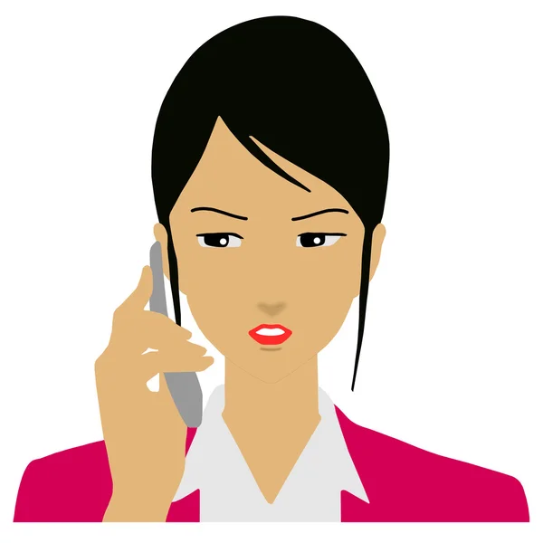 व्यवसायी महिला फोन पर कॉल कर रही — स्टॉक वेक्टर