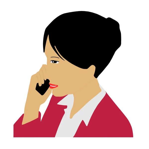 Business woman calling on phone — Stock Vector