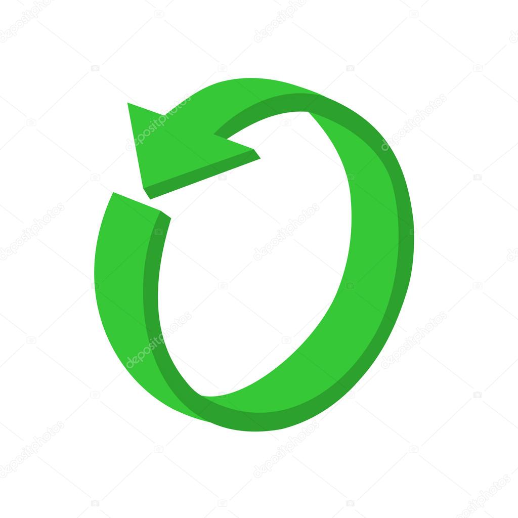 3D circular green arrow or recycling