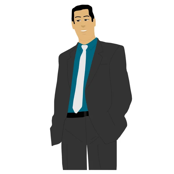 Posture of a businessman alone — Stock Vector