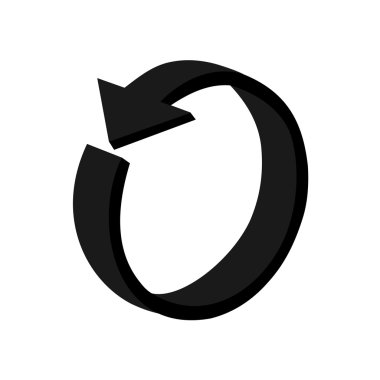 3D dairesel siyah OK veya geri dönüşüm