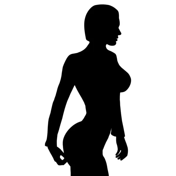 A beautiful sexy woman of profile with sexy pose — Stock Vector