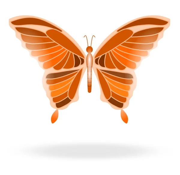 Una mariposa colorida y brillante en vuelo — Vector de stock