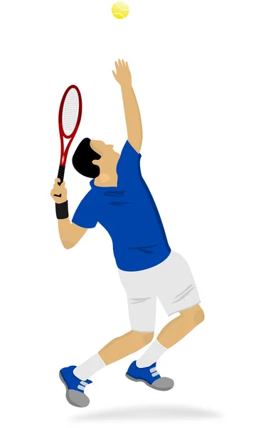 एक टेनिस खिलाड़ी सेवा — स्टॉक वेक्टर