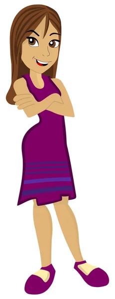 A teenage girl in a nightgown — Stock Vector
