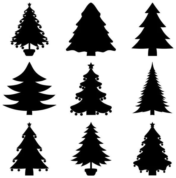 Une série d'ombre décorative en sapin — Image vectorielle