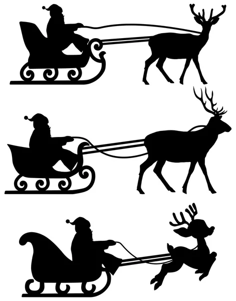 Santa's sleigh with reindeer shadow — Stock Vector