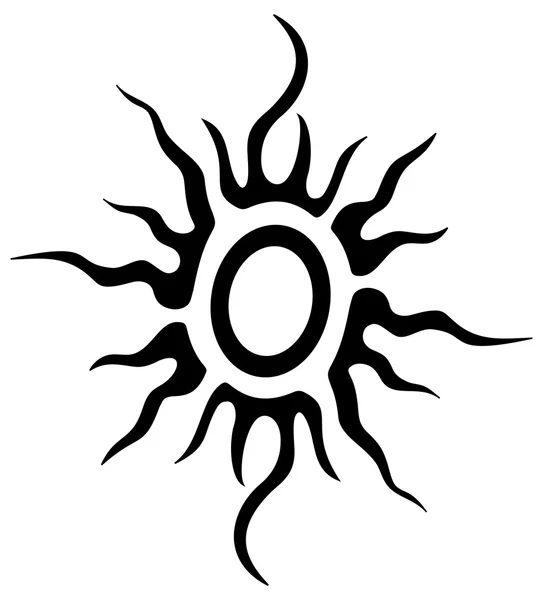 Tatuagem de um sol tribal — Vetor de Stock