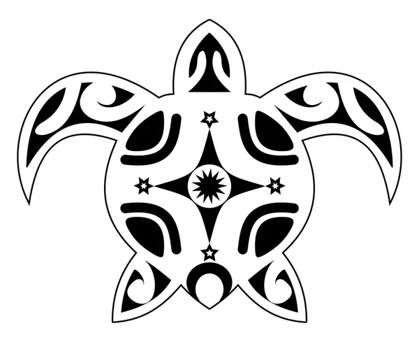 Tatuagem de uma tartaruga, polinésia tribal — Vetor de Stock