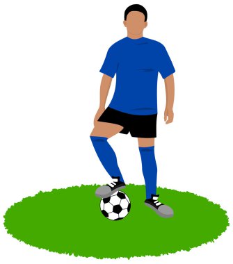 çimenlerin üzerinde ayak topuyla futbolcu