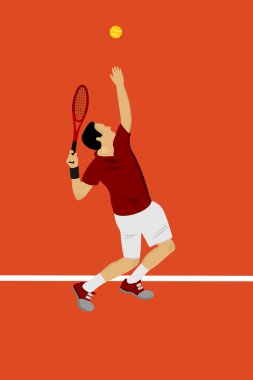 hizmet veren bir tenis oyuncusu