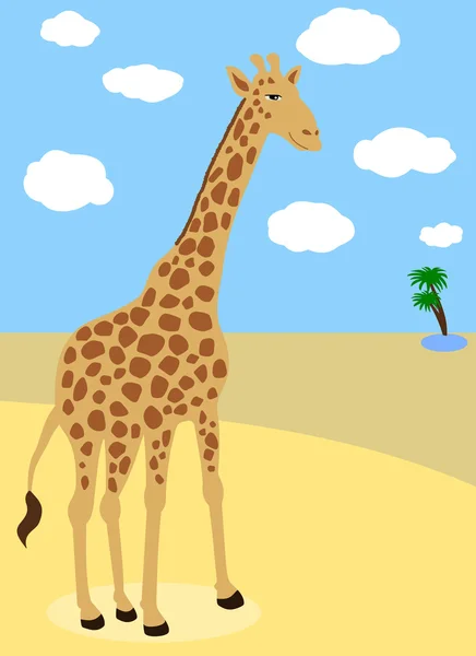 沙漠中的长颈鹿 — 图库矢量图片