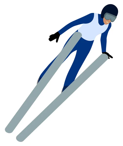 Skier doing ski jumping — Stock Vector