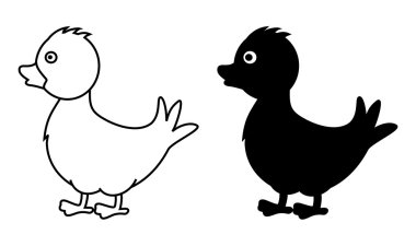 Duckling in a shadow clipart