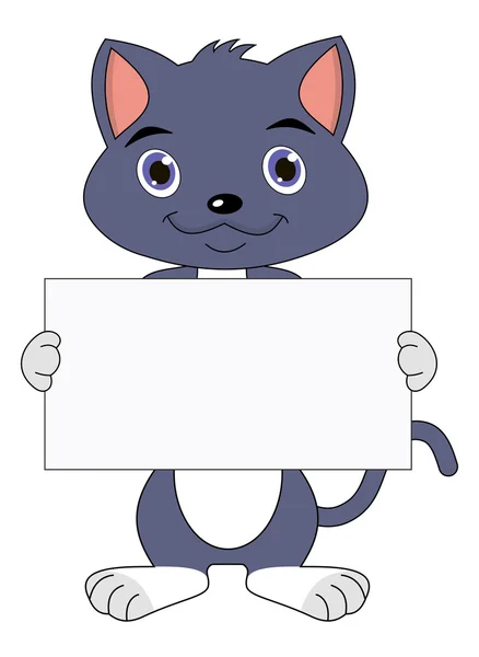 Stojící kotě s cedulky — Stockový vektor