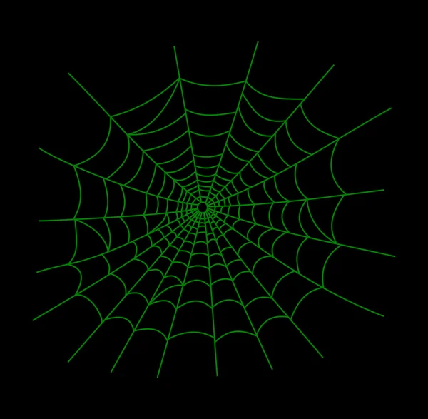 Uma teia de aranha verde — Vetor de Stock