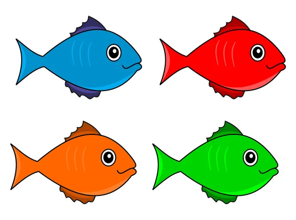 Plusieurs couleurs de poisson — Image vectorielle