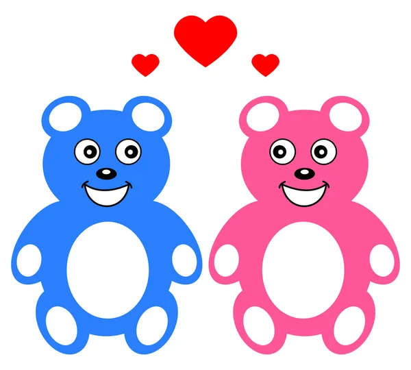 Two teddy who loves — Stock Vector