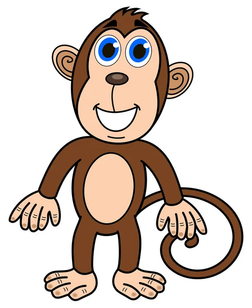 Stojący szczęśliwy małpa — Wektor stockowy