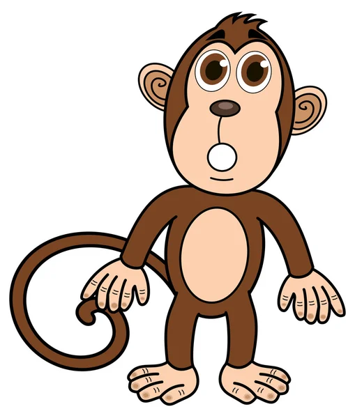 A monkey standing surprised — Stock Vector