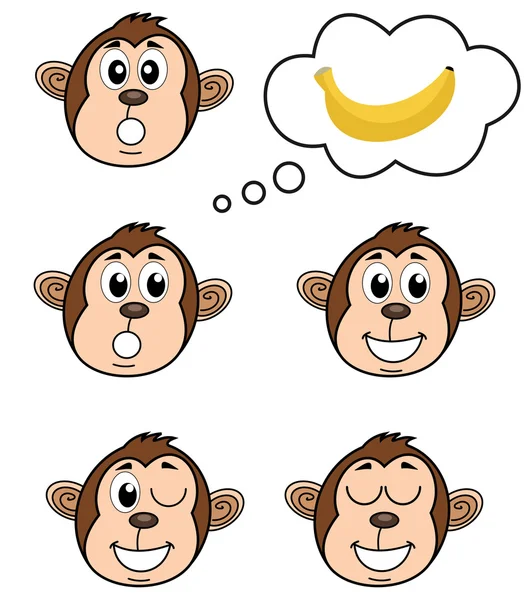 Ein Affe mit mehreren Posen — Stockvektor